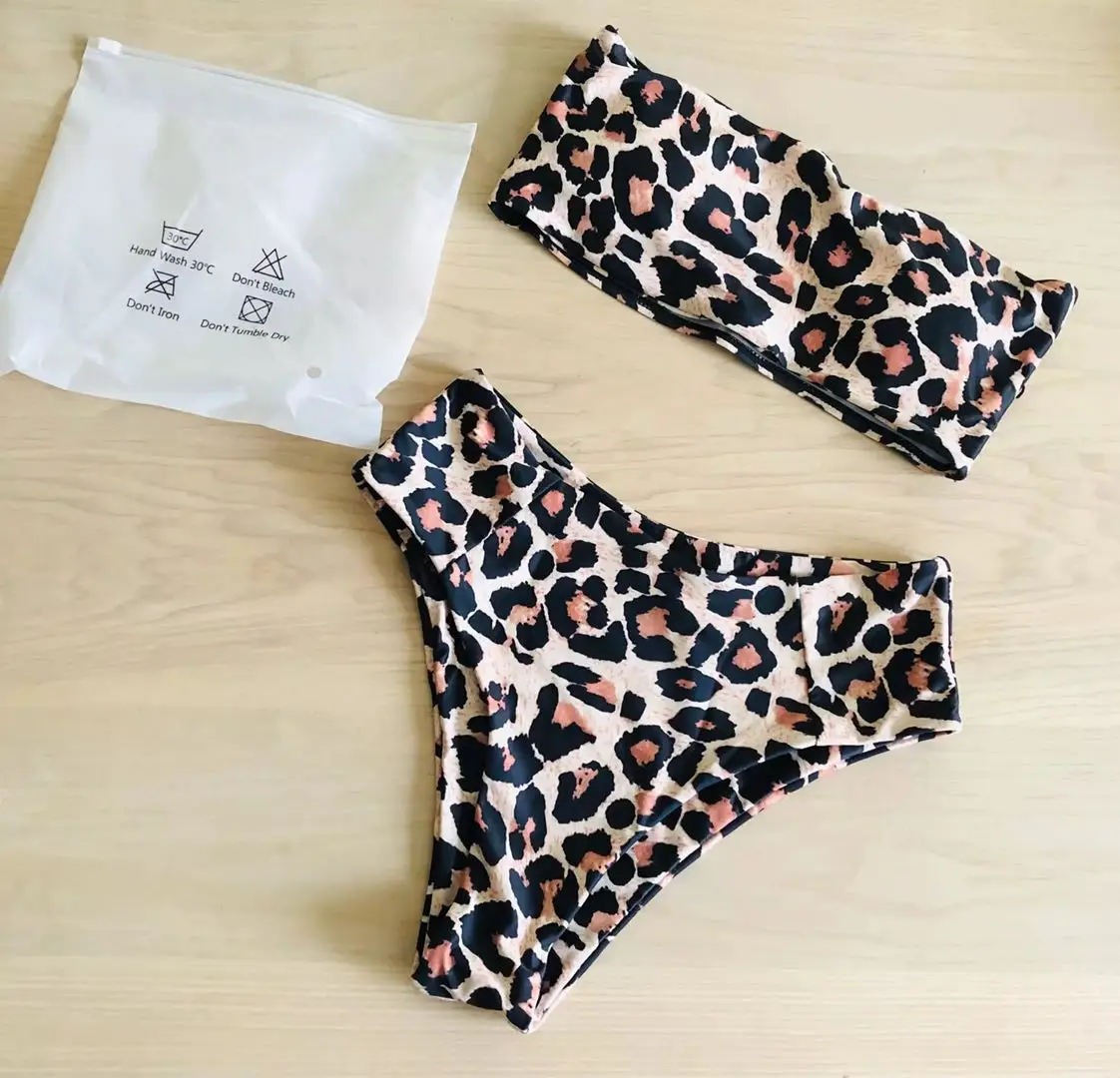 

Новый сексуальный женский купальник-бикини с высокой талией, утягивающий груд, с леопардовым принтом, из полиэстера, треугольный фасон