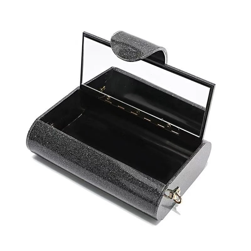 المرأة الفاخرة الاكريليك مساء حقيبة مخلب العلامة التجارية الشهيرة محفظة ترتر أسود سلسلة الكتف حقائب كروسبودي حفل زفاف حفلة موسيقية حقيبة يد