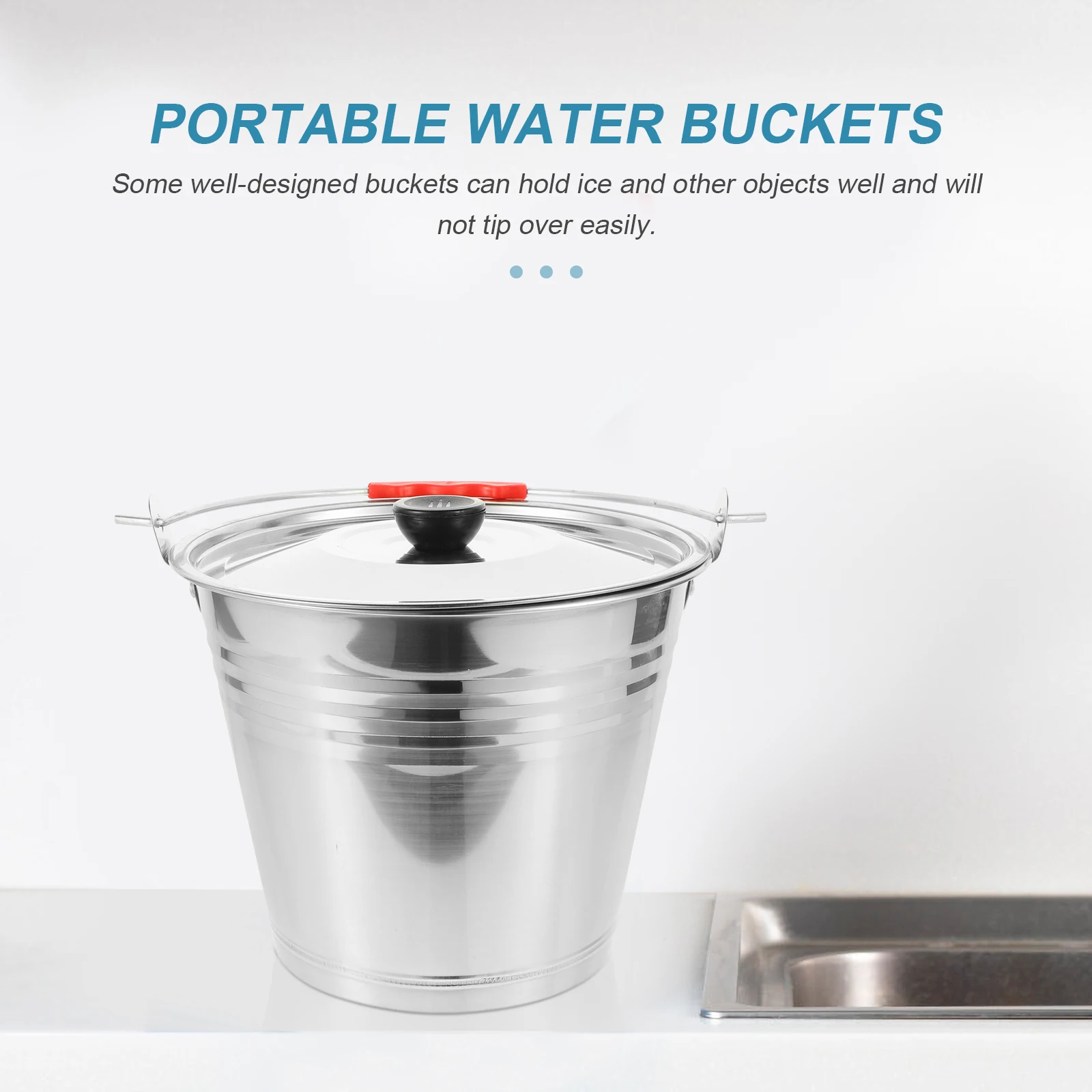 

1Pcs Stainless Steel Bucket Large Capacity Multi-Functional Household Milk Bucket Ranch Storage Pail