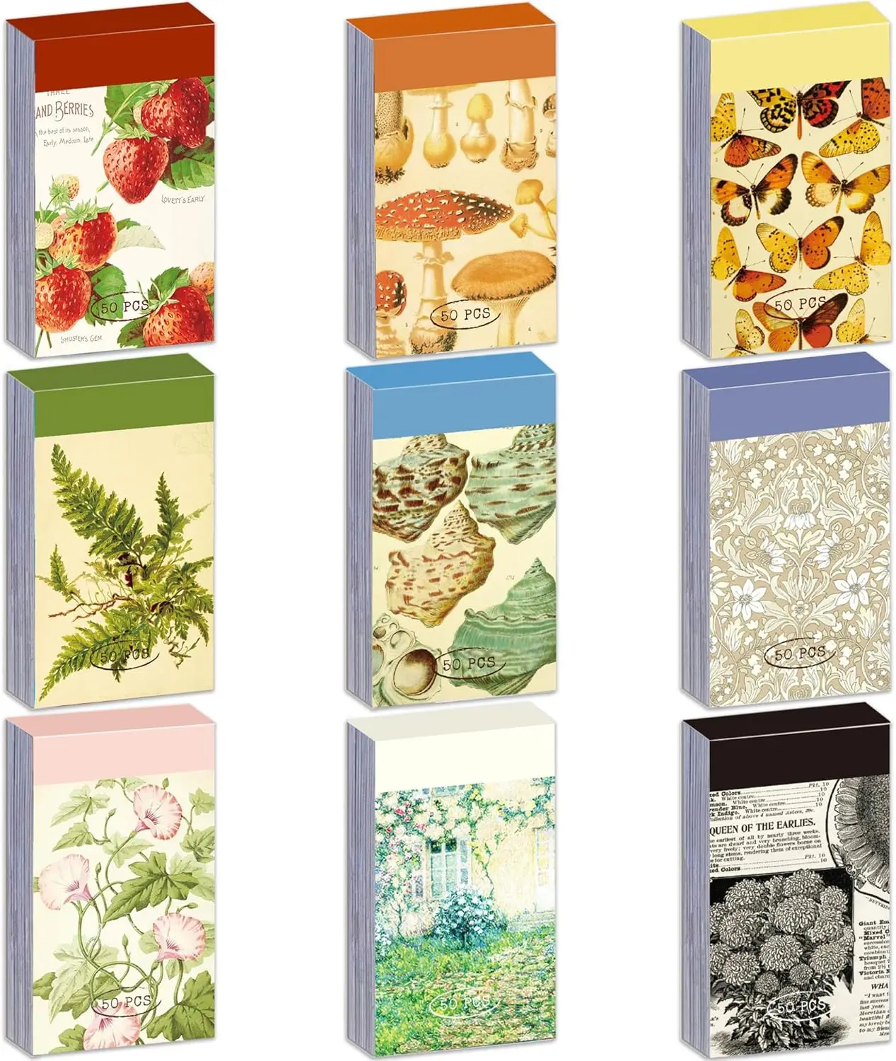 

450 Sheets Washi Stickers for Journaling, Plants Flowers Boho Vintage Scrapbook Stickers, 9 Sets