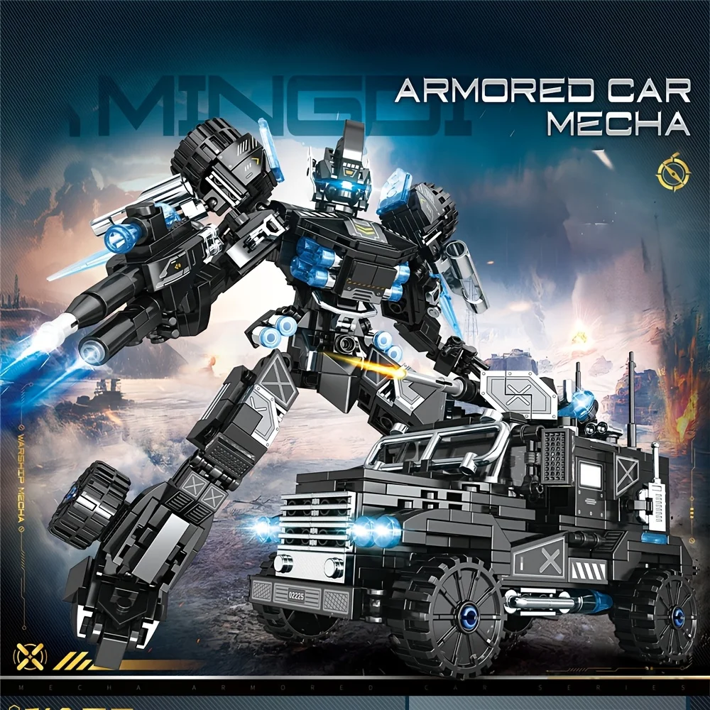 

2-In-1 Transforming Armored Vehicle Building Block Set - Switch into a Combat Robot Birthday Gift for Kids