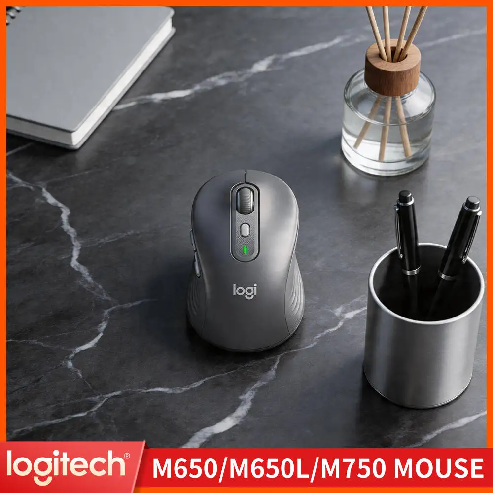Logitech M650/M650L Ergonomic Mouse - Silent Clicks, Sustainable Recycled Plastic, Dual Connectivity, 24-Month Battery