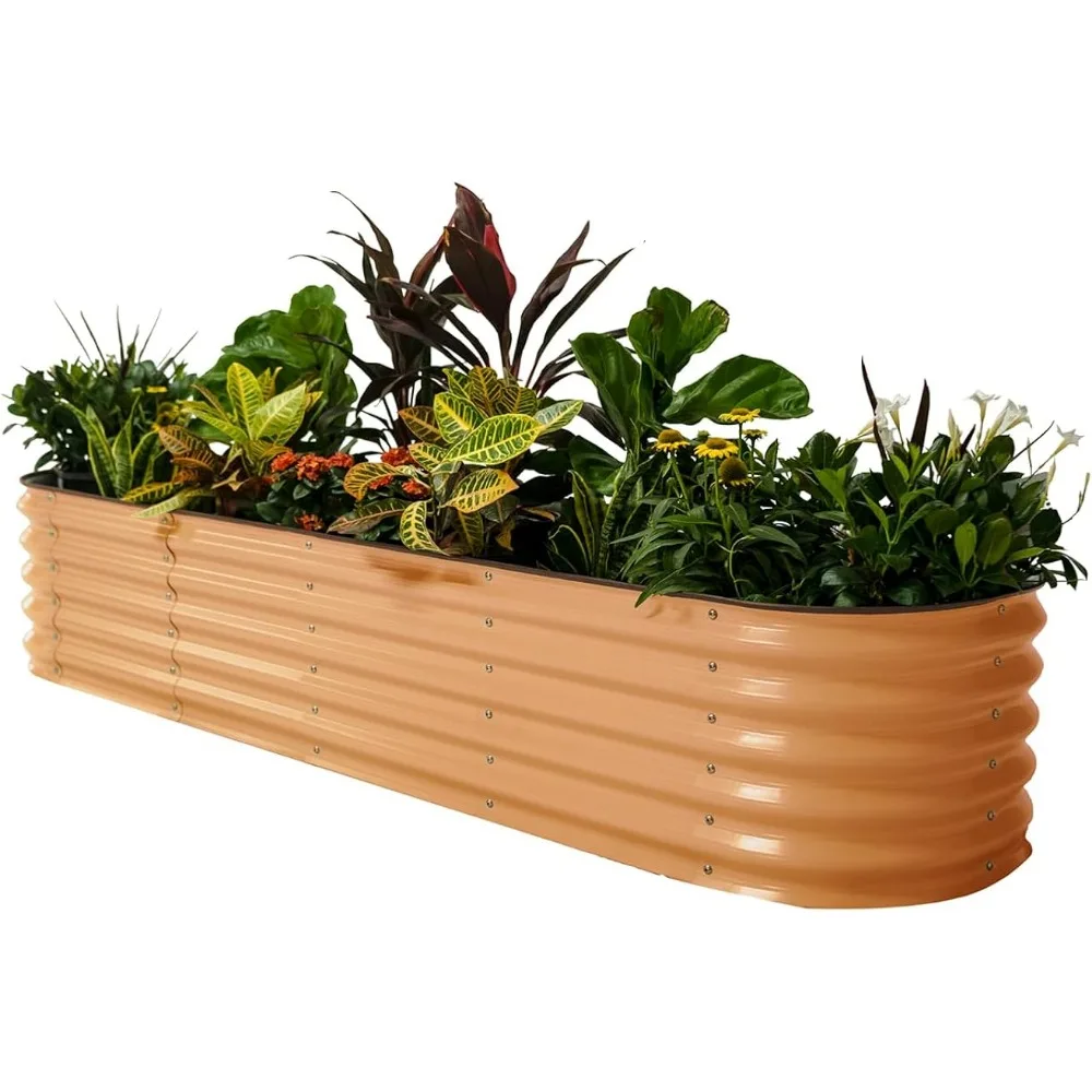 

Vego garden Raised Garden Bed Kits, 17" Tall 9 in 1 8ft x 2ft Metal Raised Planter Bed Outdoor for Vegetables Flowers Ground