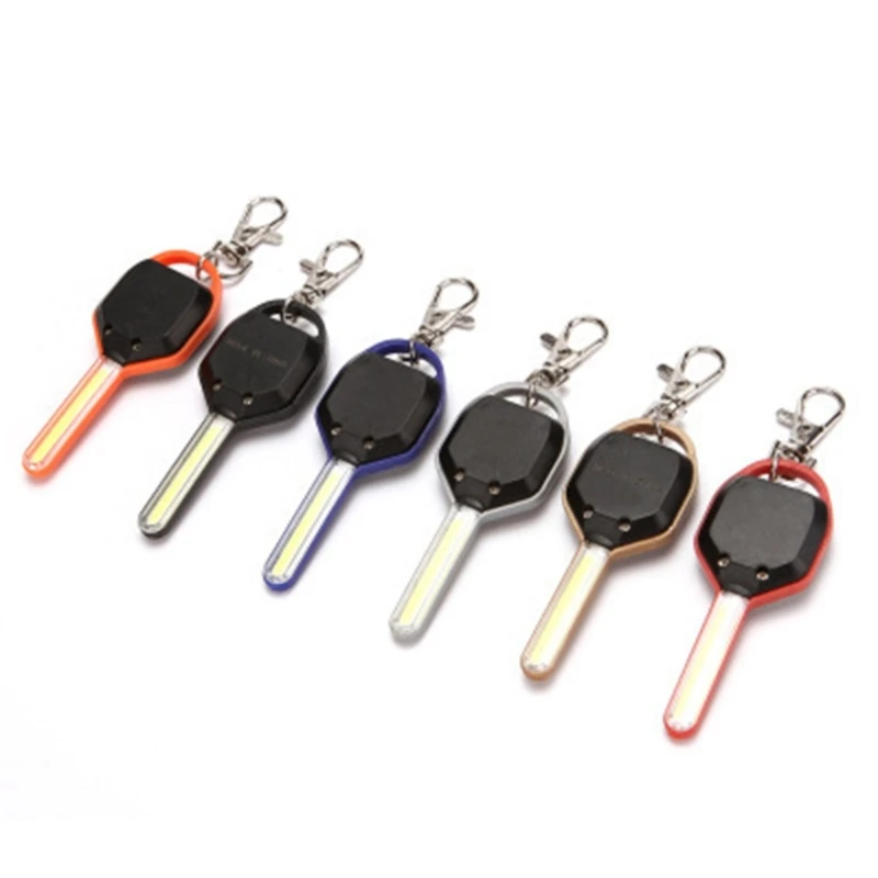 Portable Mini Keychain Lamp Keys Shape Mini LED Flashlight Outdoor Camping Emergency Light Small LED Keyring Torch Light