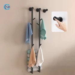 Bathroom Black Electric Heated Towel Rail Hidden Installation Towel Warmer Temperature Timing Control Electric Towel Rack