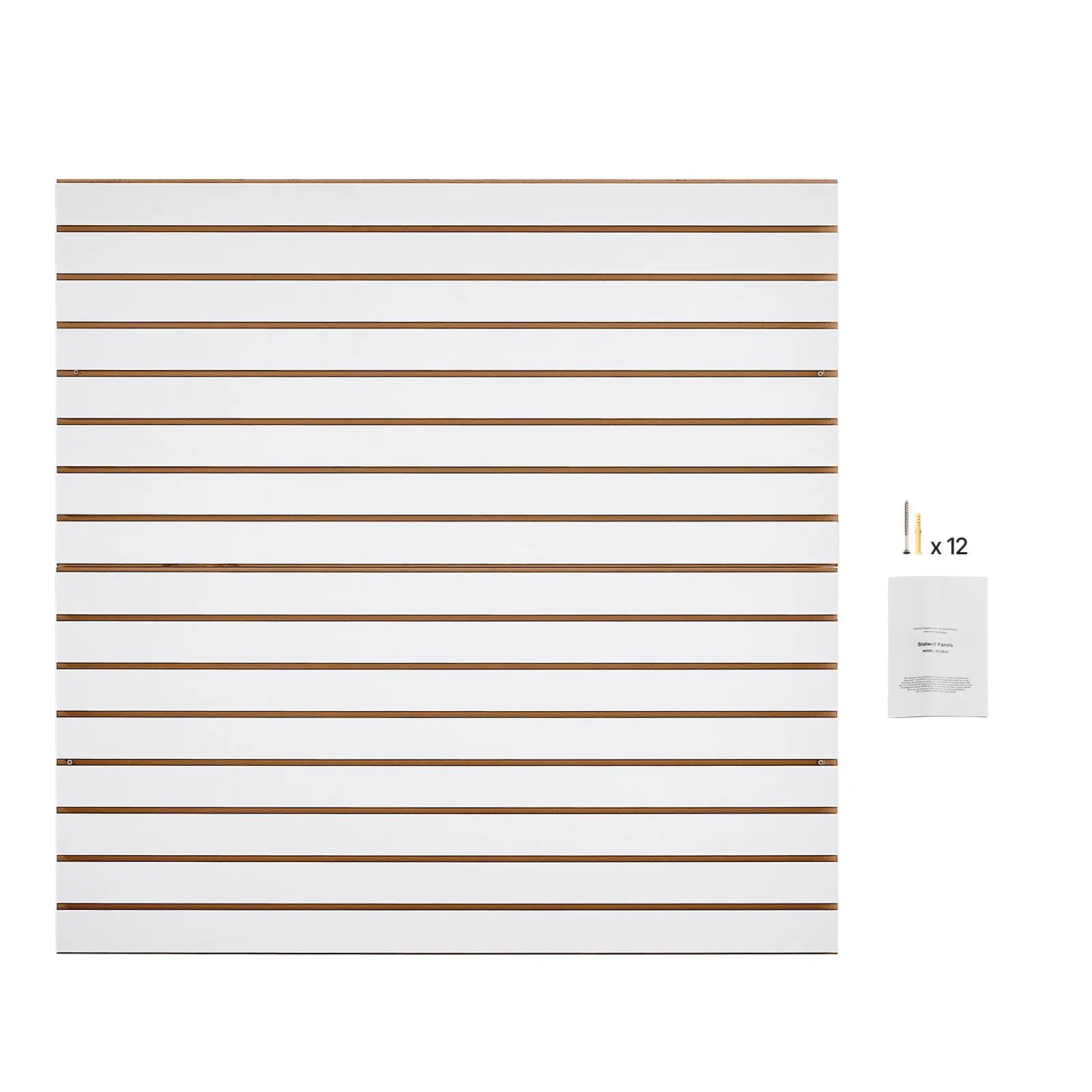 Slat Wall Paneling, 4 x 4 ft, MDF Garage Slatwall with Modular Design, White Easy-to-Install Adjustable Coupling Structure & DIY
