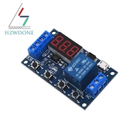 DC 6-30V Timer Relay Programmable Delay Relay Module Cycle Timer with LED Display 6V 9V 12V 24V Micro USB Smart Home Controller