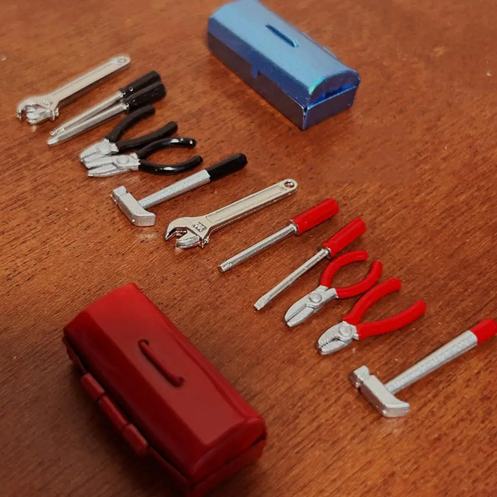 Mini Doll Mansion Tools Miniature Dolls House Tools Set for Pretend Play Metal Home Repair Multi-tool Model