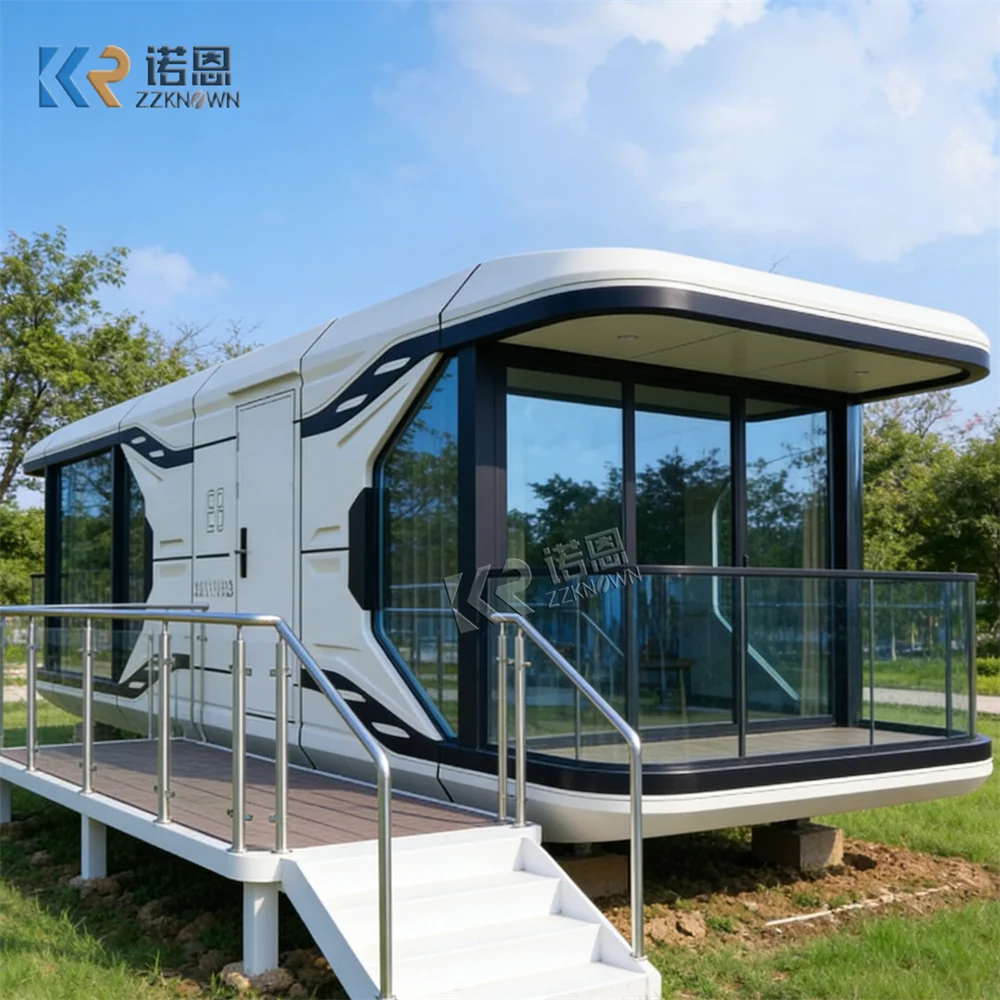 Eco Capsule House Prefabricated Modular Pod Home Portable Capsule Cabin LED Ambient Lighting Smart Home For Nature Retreat