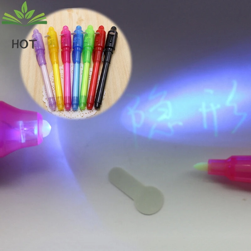 

2 In 1 Magic Luminous Light Pen UV Writing Invisible Ink Pen Kid Toy Creative Stationery School Office Drawing Ink Pen