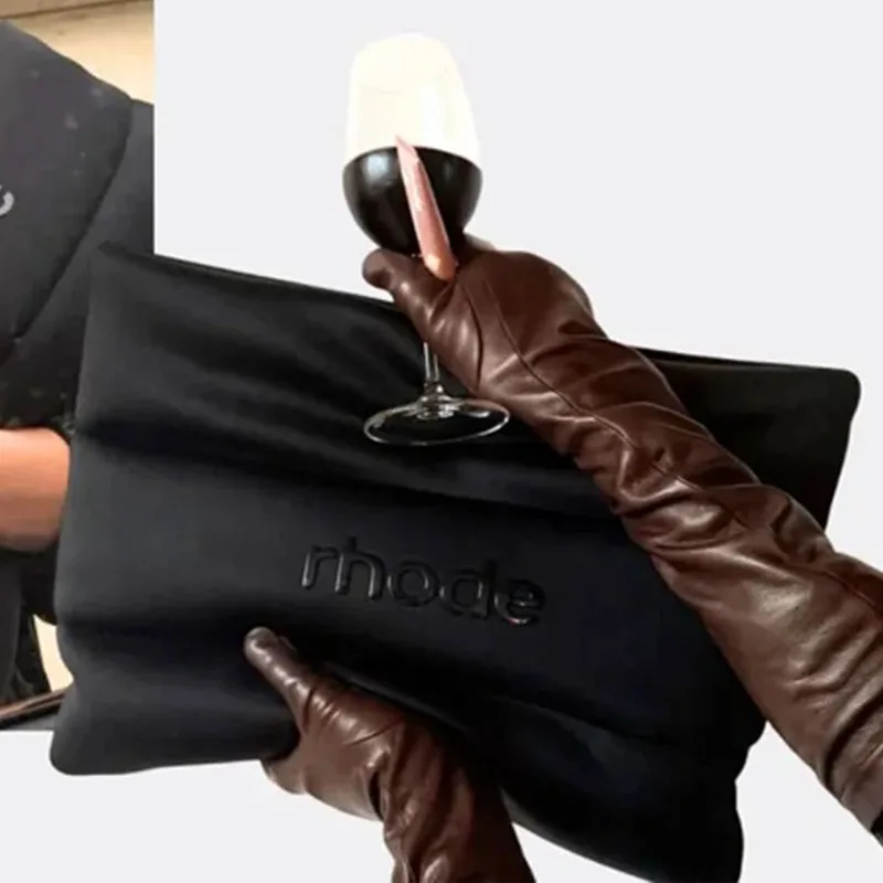 Rhode Lipgloss Lippenstift Lippenbalsem Natuur Boog Melk Ijs Sticker Zwarte Bubble Rits Zak Hydraterende Hydraterende Gezichtsmist