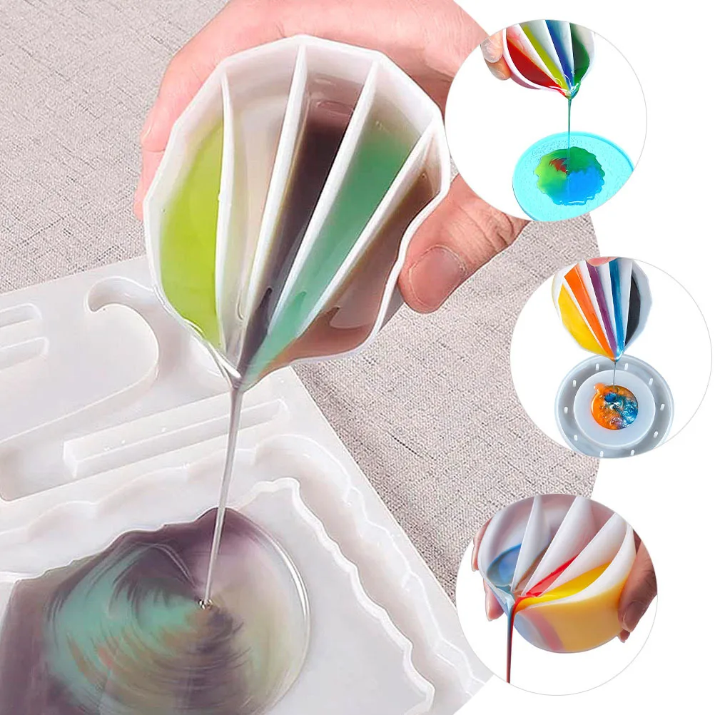 

4Pcs Epoxy Resin Mixing Cups Silicone Pigment Holder for DIY Craft Accessories Split Cup Silicone Mold Molds Epoxy Resin Molds