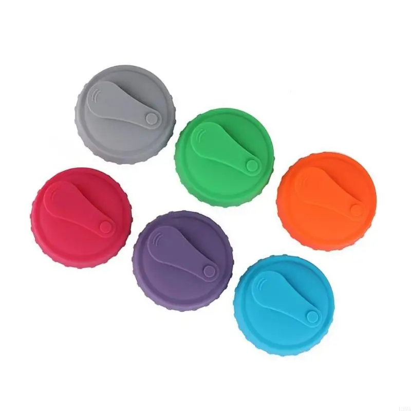 L38A 6Pieces Silicone Beverage Can Lids Beer Can Covers Practical Drink Sealing Caps