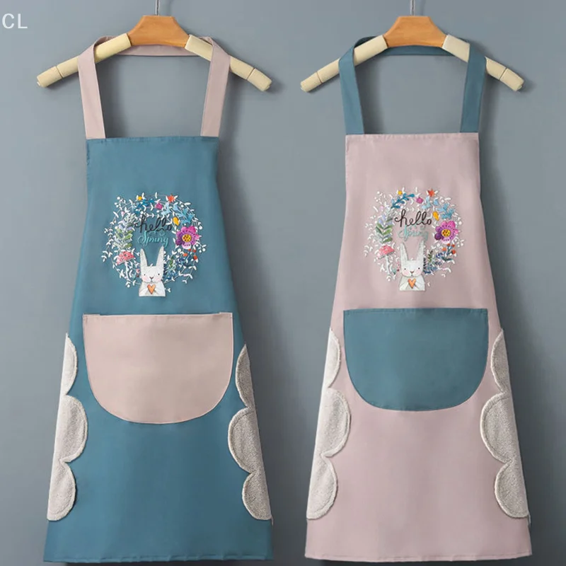 اليد مسح المطبخ المنزلية مريلة مطبخ النفط واقية مقاوم للماء الرجال النساء الكبار الخصر موضة القهوة وزرة مسح اليد المئزر