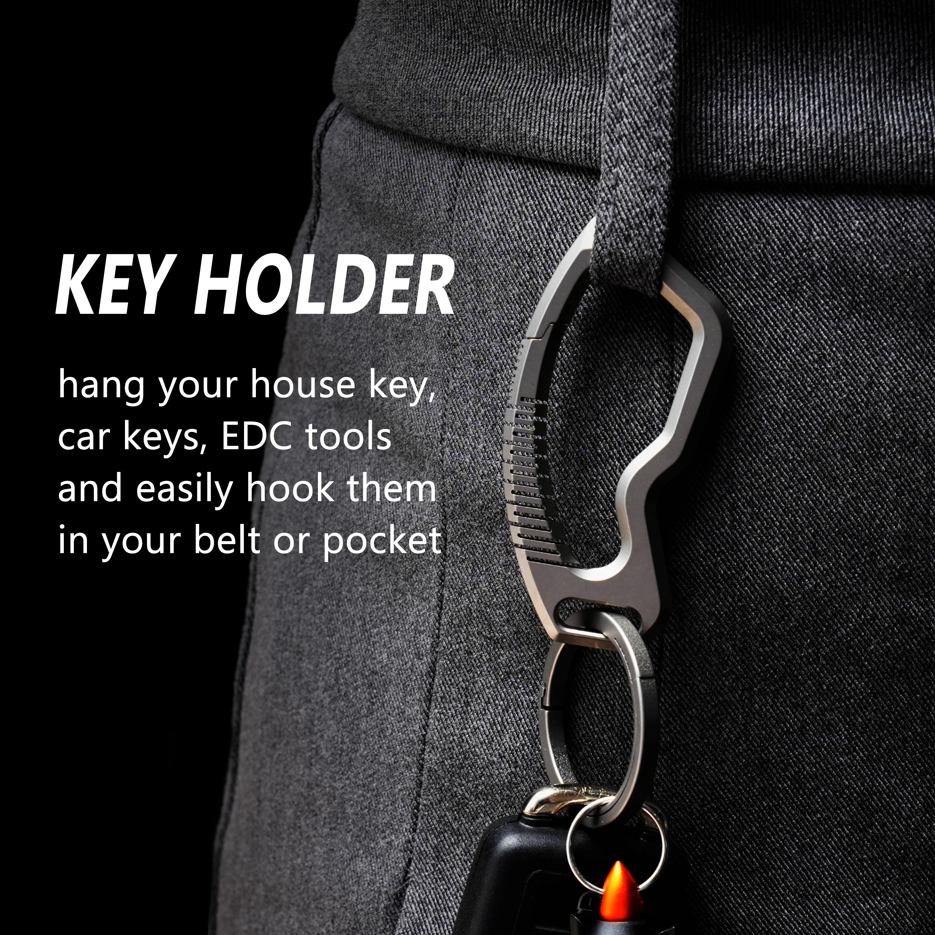 Titanium Alloy Keychain Car Key Mini Keyring With Aluminum Alloy Rocket Small Pendant Multifunctional EDC Outdoors Tool