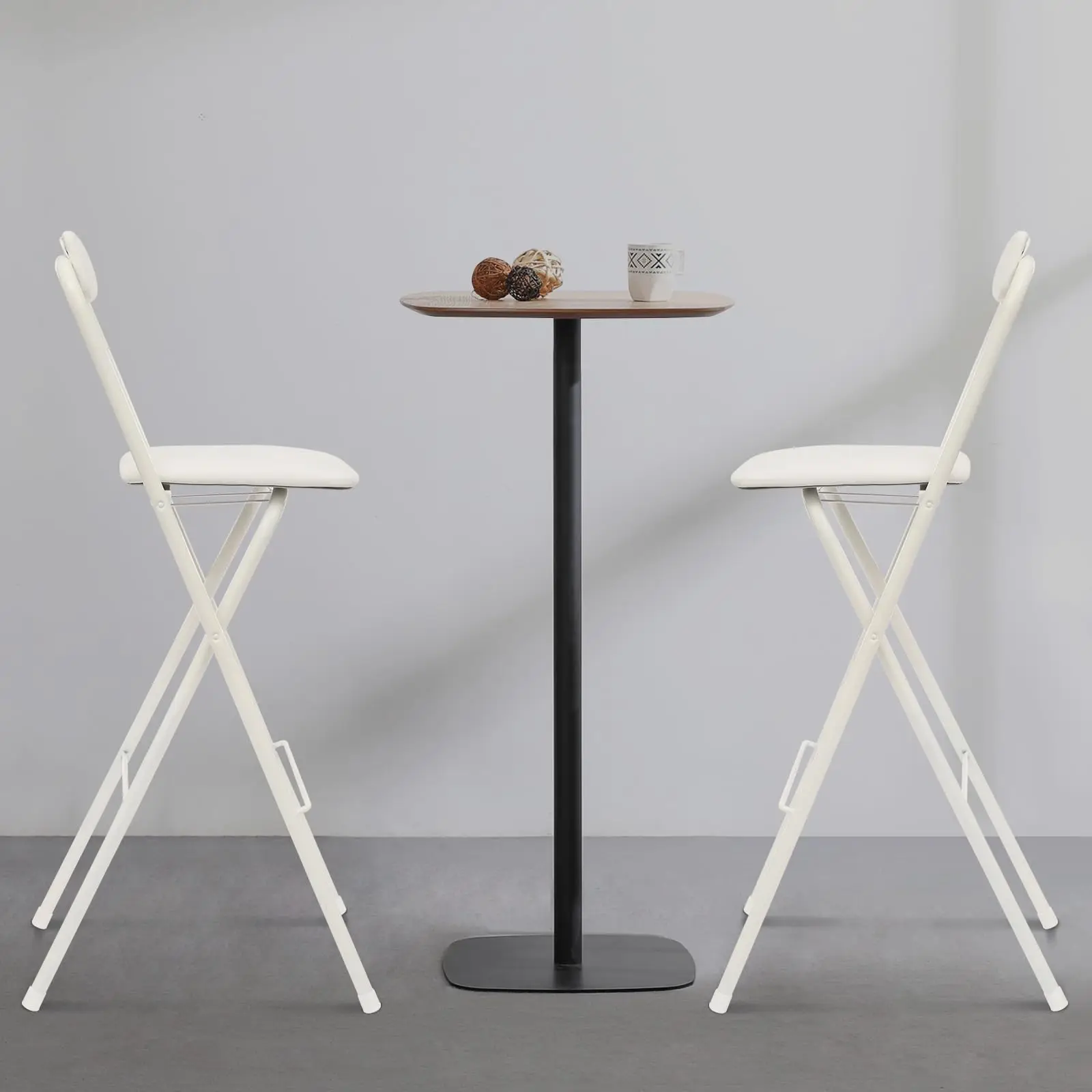 2 Sgabello da bar pieghevole, sedia da bar pieghevole alta 29,53 pollici con schienale cuscino in spugna sgabello pieghevole portatile altezza bancone, F