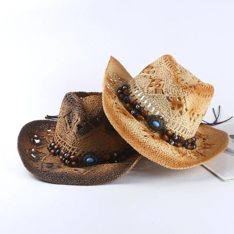 Primavera e l\'estate spagnolo retrò cappello di paglia da cowboy cappelli da uomo e da donna nuovo viaggio ombreggiatura tempo libero tutto cappello