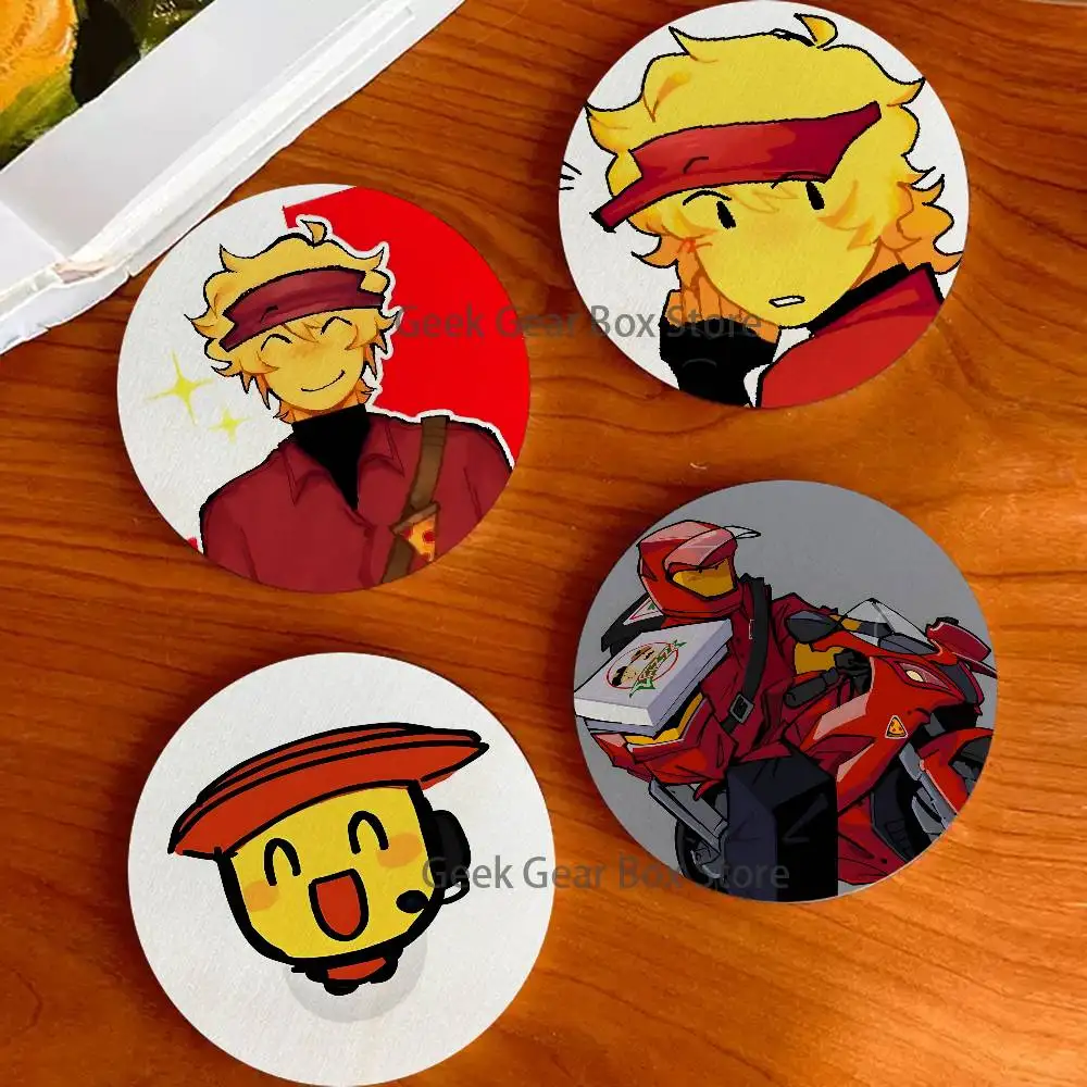 

E-Elliot Anime Pizza Coaster Wooden Drink Tray Suitable for Restaurants and Coffee Shops Easy To Wash and Clean