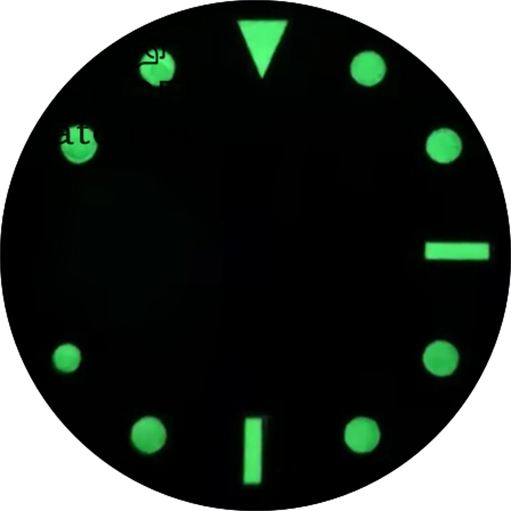 BLIGER 29mm NH38 Watch Dial Black blue white Green Orange shell Dial Green Luminous Fits NH38 Movement