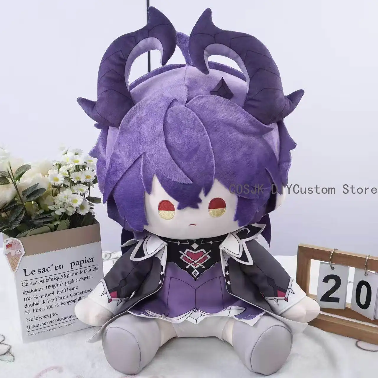 

Плюшевая игрушка-подушка Durin Columbina Hyposelenia Flins Game 40 см, аниме-фигурка с хлопковым телом, в мультяшном стиле, в сидячей позе, для переодевания, подарок