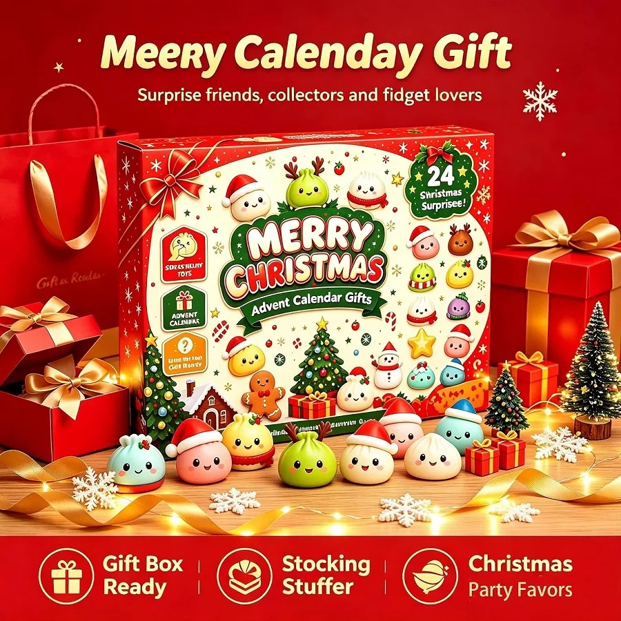 2027 Christmas Countdown/* Calendar 3D Decor /Fidget Doll Advent Calendar Surprise Box Stress Relief Toy New Year Holiday Gift