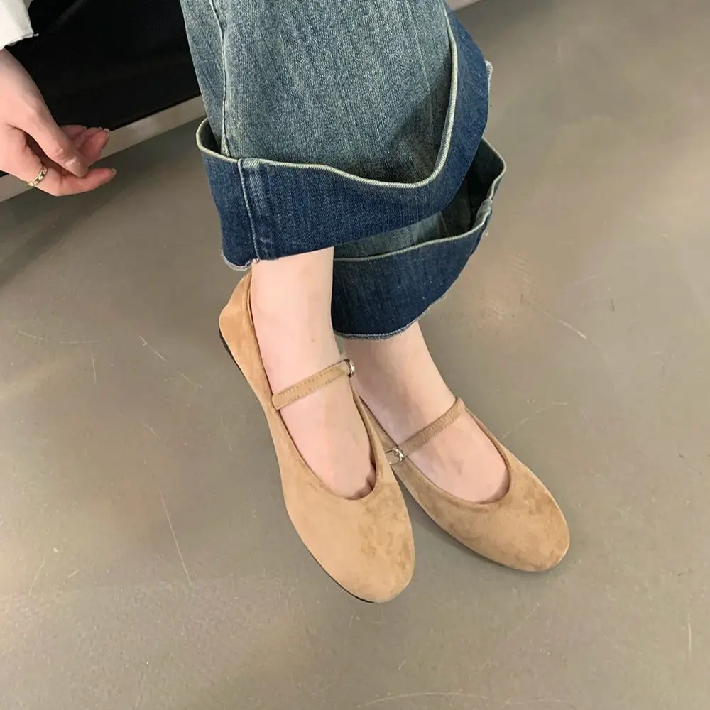 Bailamos Autumn Women Flat Shoes Fashion Round Toe Shallow Ladies Dress Mary Jane Shoes Soft Flat Heel Casual Ballerinas Shoes