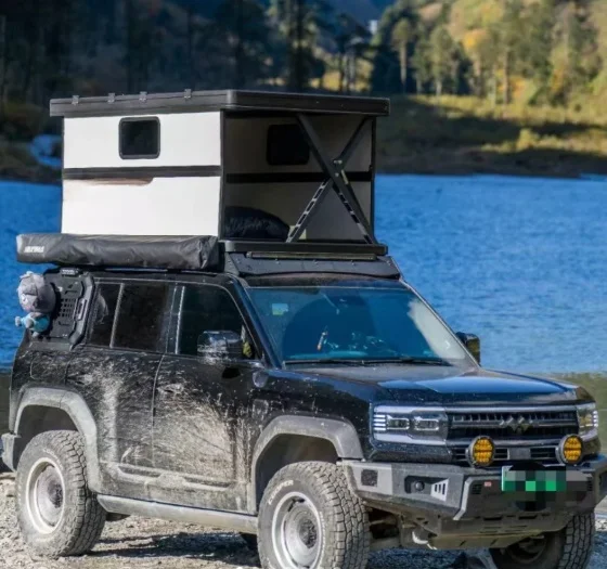 

1-2 Person Camping Offroad Car Roof Top Tent Hard Shell Waterproof Windproof Large Space Car Roof Top Tent