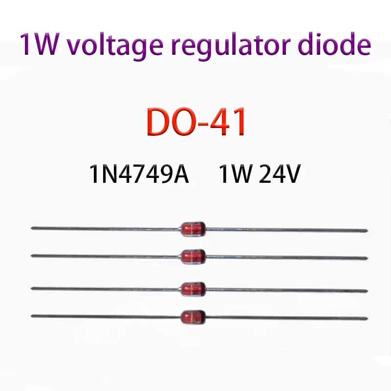 Voltage regulator diode 1N4749A 1W 24V directly inserted into DO-41 voltage regulator glass tube 100PCS