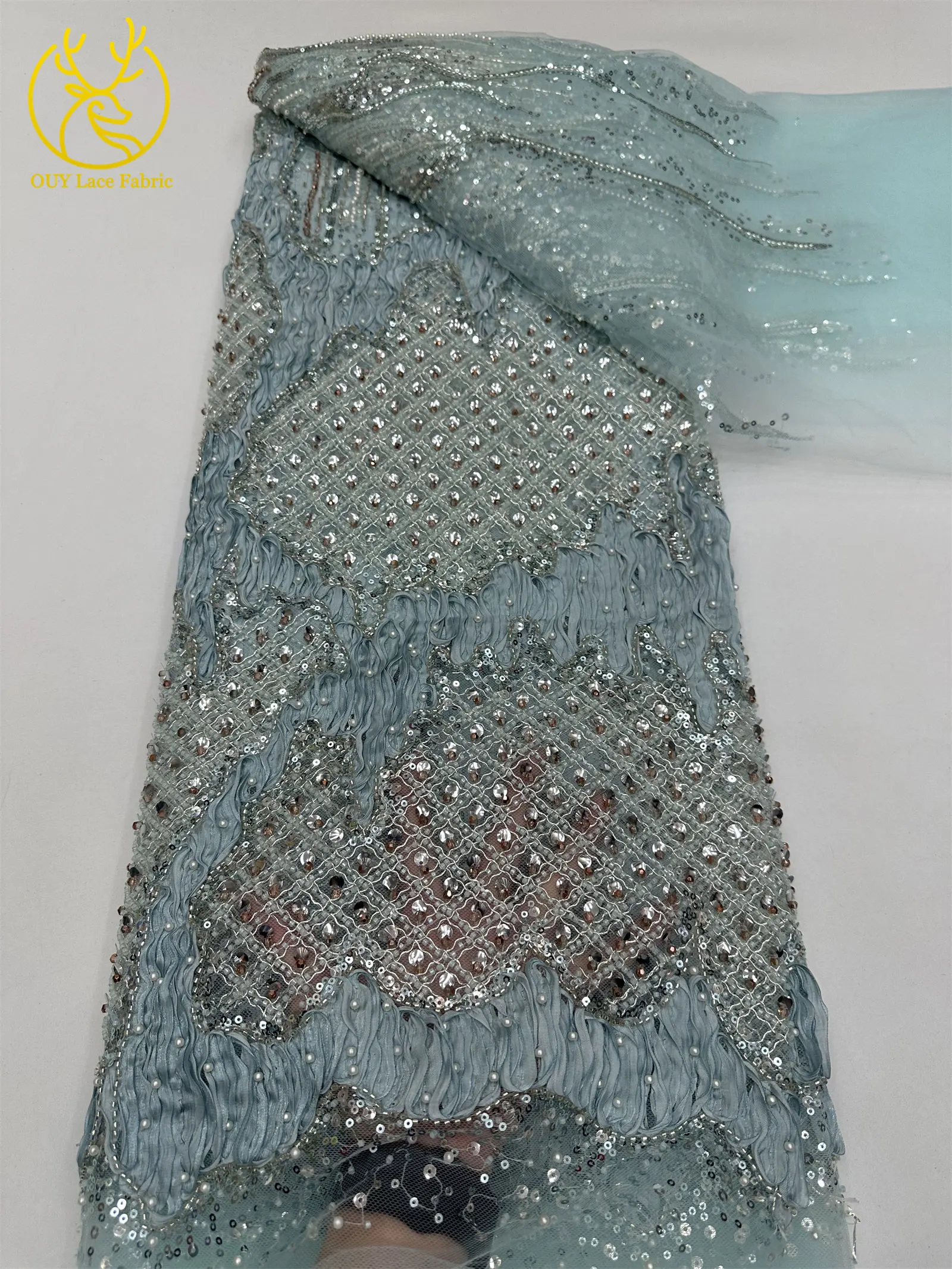 2026 Neues Design Französischer Perlen-Tüll-Spitzenstoff Weinrot Nigerianischer Afrikanischer Pailletten-Netzstoff für Abendkleider 5 Yards – Detail 24