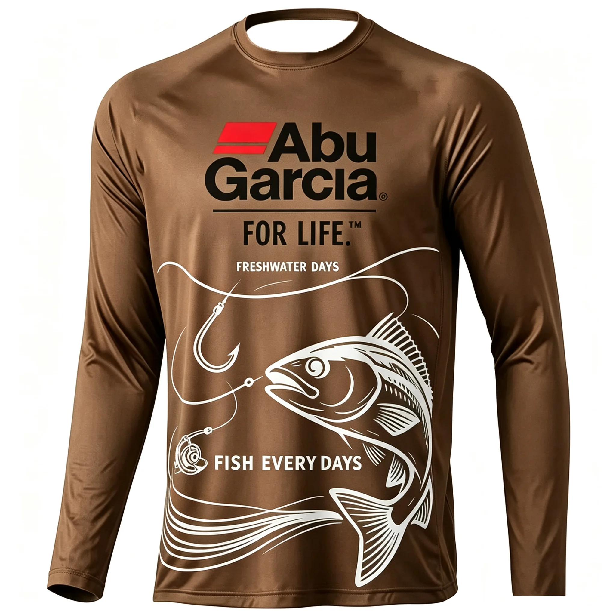 Herren Langarm-Angelhemd, lässiges Outdoor-Sportshirt mit Grafikdruck, Rundhals-Pullover, schnelltrocknendes T-Shirt – Detail 9