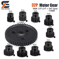 32P 5mm 13T-21T Pinion and M0.8 11mm 54T Big Gear Hardened Steel Motor Gear for Traxxas Slash E-REVO Summit 1/10 RC Car