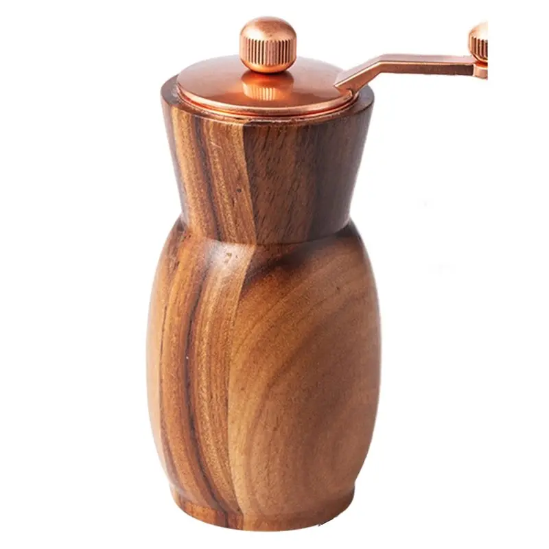 VEHO-5-Inch Manual Wooden Pepper Grinder - Adjustable Grinder Suitable For Black Pepper, Salt, And Various Kitchen Seasonings