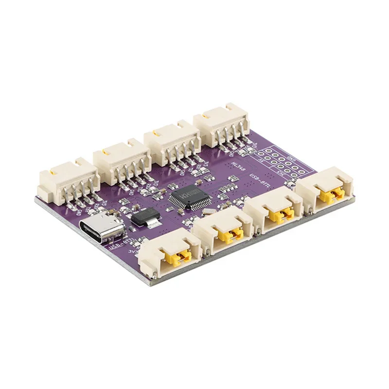 USB на 8-канальный последовательный порт TTL Интерфейс USB Type-C Высокоскоростной чип CH348 6 Мбит/с Модуль преобразования связи