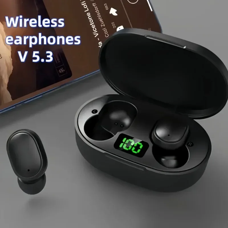 TWS E6S Wireless Bluetooth Headphones Waterproof Noise Cancelling LED Earbuds with Mic Wireless Headset  Bluetooth Earphones