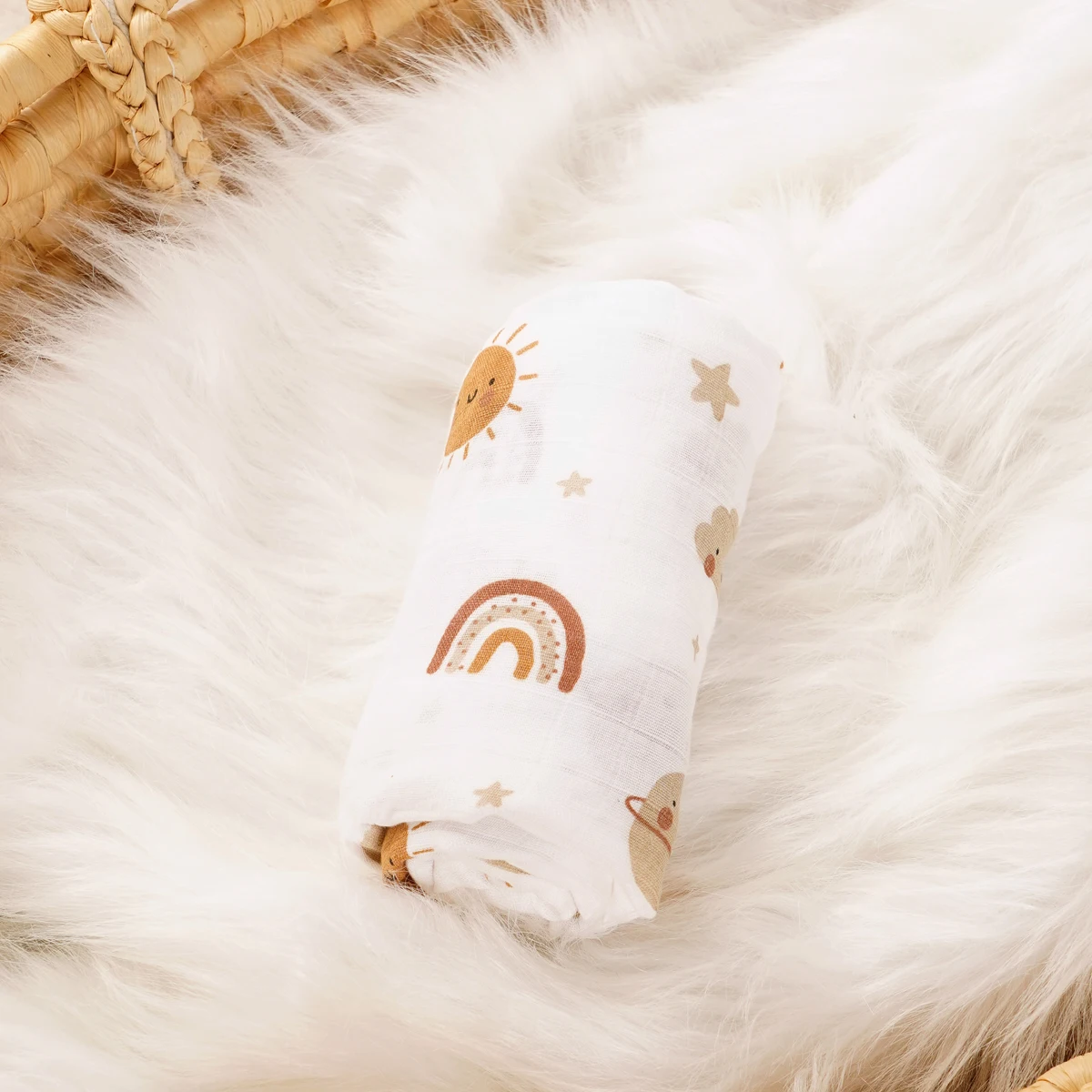 Soft & Breathable Gauze Swaddle Blanket - 120x110CM Bamboo Cotton for Ultimate Comfort and Security