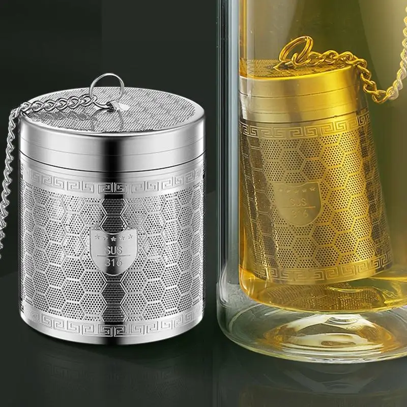 Tee-Infuser aus Edelstahl 316 mit ultrafeiner Netzverlängerungskette für das Aufgießen von losen Teeblättern zu Hause, im Büro oder auf Reisen. – Detail 19