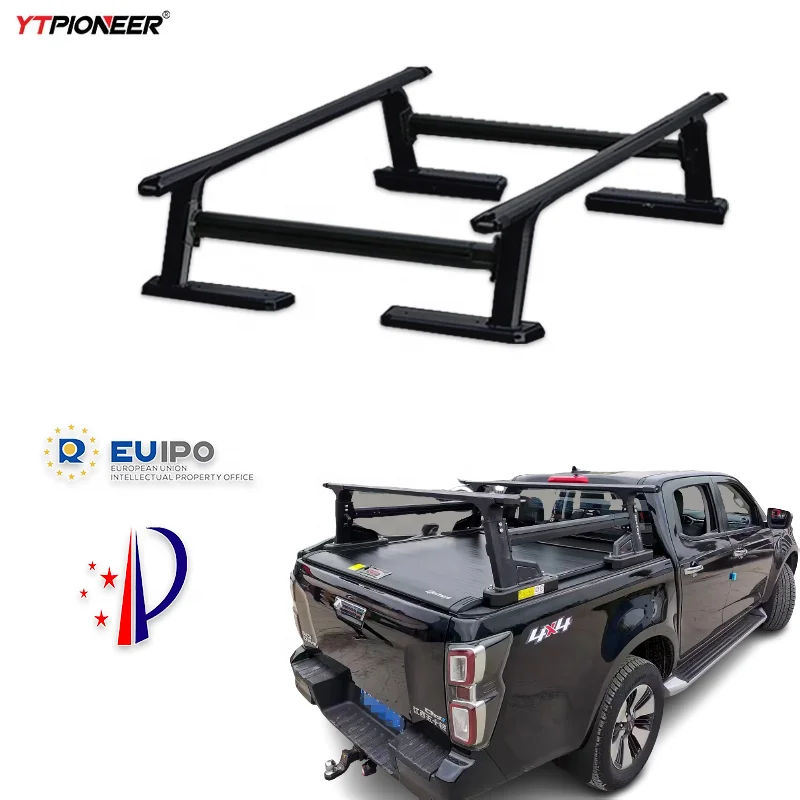 Universal Track System Tent Aluminum Folding Pickup Truck Ladder Rack Bed Rack For Truck