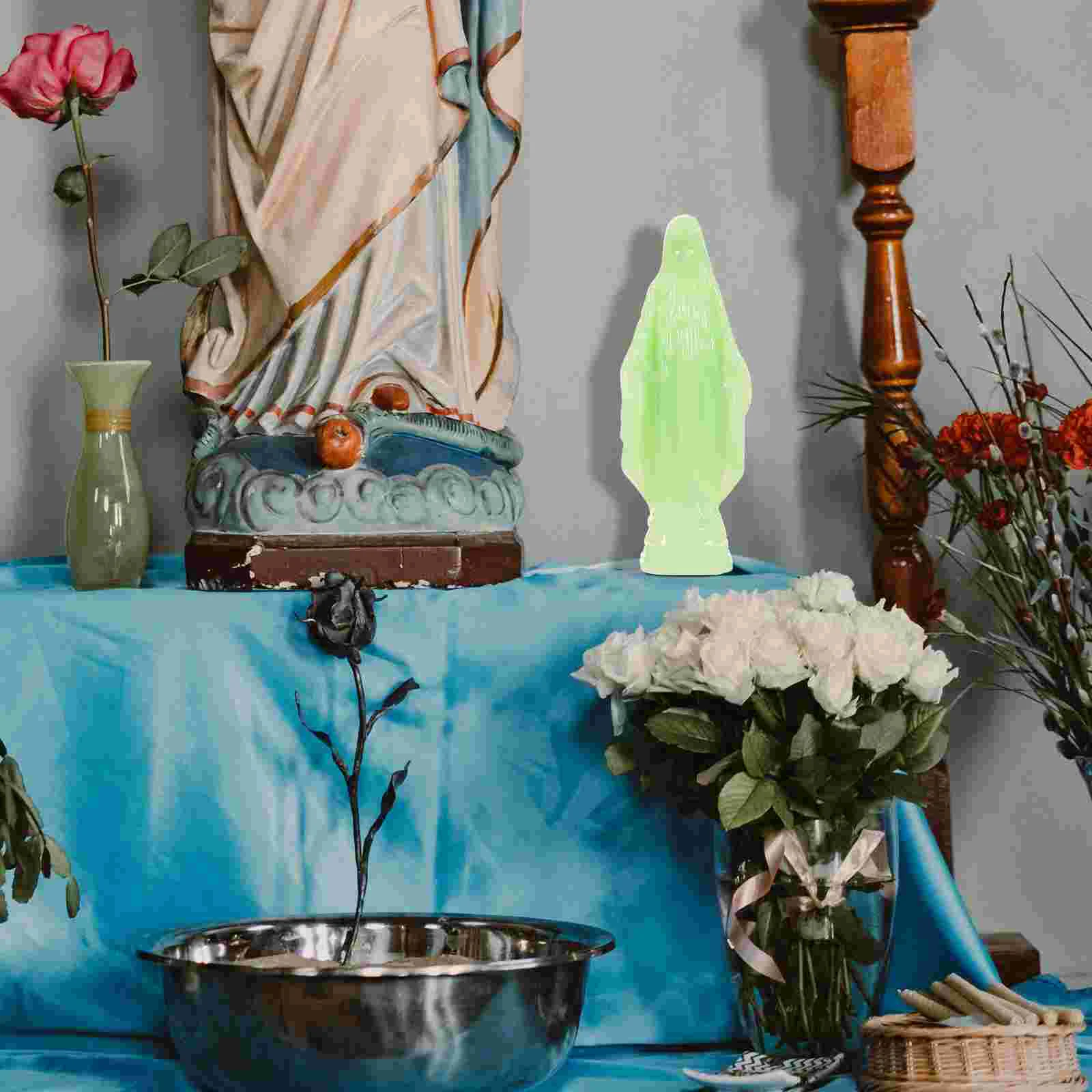 Catholicism Vintage Luminous Glow in the Dark Virgin Mary Virgin Mary Virgin Mary Statue Sculpture Mother Mary Virgin Mary