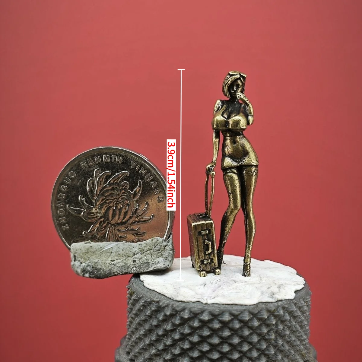 Miniature Modern Fashion Female Figurine Home Decor Ornament, Desk Accent, Collectible Handmade Sculpture