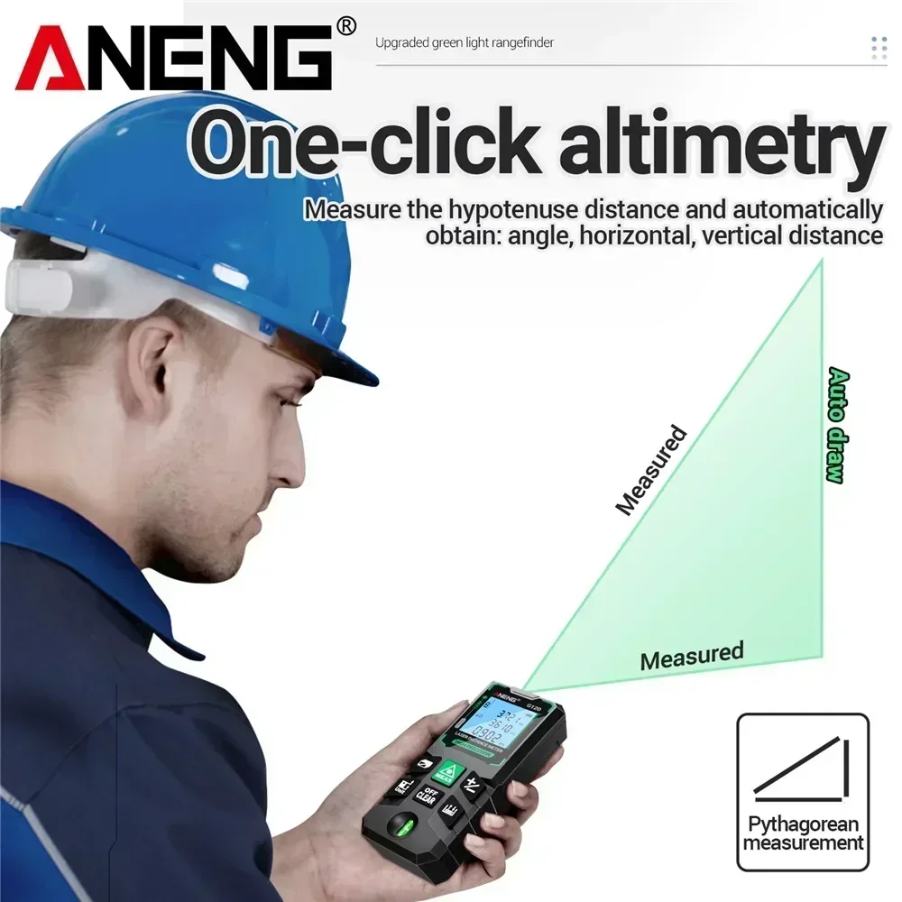 ANENG G50/G70/G100/G120 misuratore di distanza Laser verde telemetro di riferimento autonomo 0.5 ~ 1 secondo Test Flash diastimetro strumenti