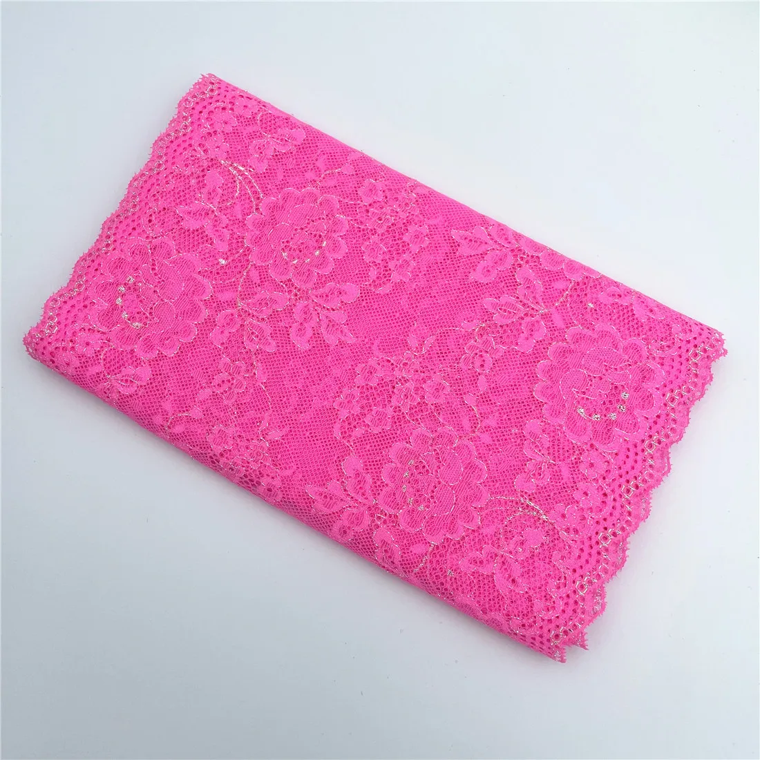 3y/lot larghezza 22.50cm rosa brillante argento lucido elastico elasticizzato pizzo gonna orlo per vestiti accessori per cucire Lingerie Dress