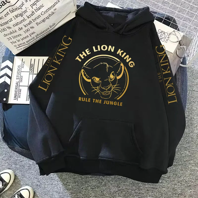 Disney The Lion King Simba Hooded Sweatshirt Woman Clothing Harajuku Hoodie Hip Hop Long Sleeve Women\'s Sweatshirts Y2k Clothes