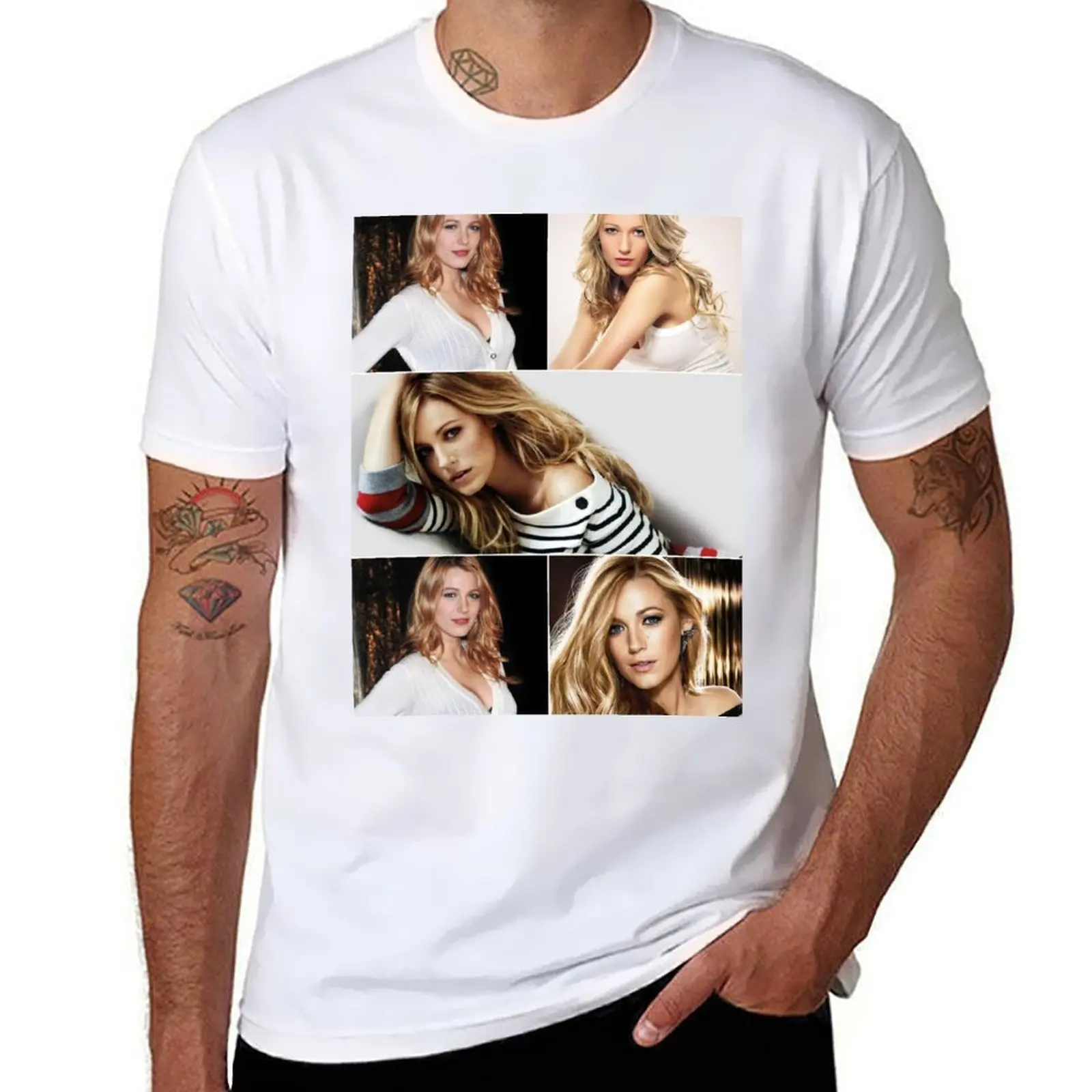 

Blake Lively American actress Dressed Up Aesthetics Photos Collage - 2 T-Shirt essential t shirt men t shirt cotton 100% T-Shirt