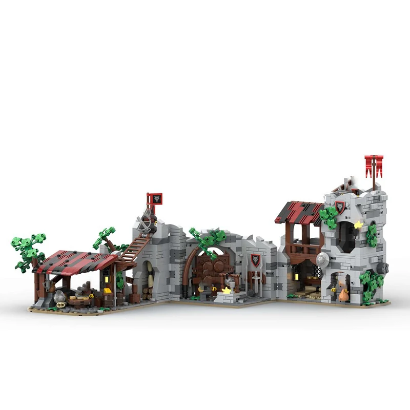 1605Pcs Medival Castle Island Model Pirate Scene MOC Building Blocks Brick Toys Gift Display Construction Christmas Present