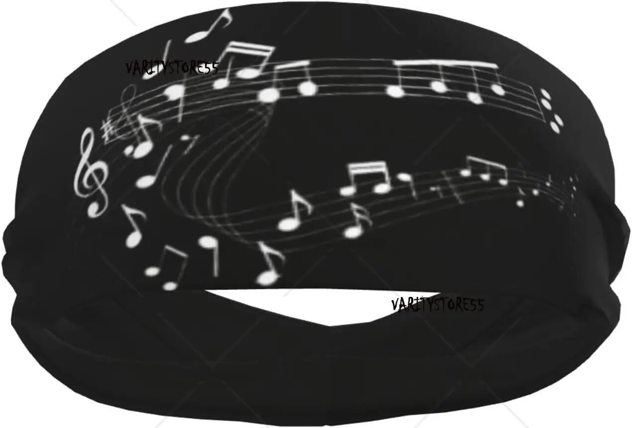 Femmes hommes bandeaux pour bandeaux de musique Notes de musique bandeau extensible bandeaux mignon bandeau