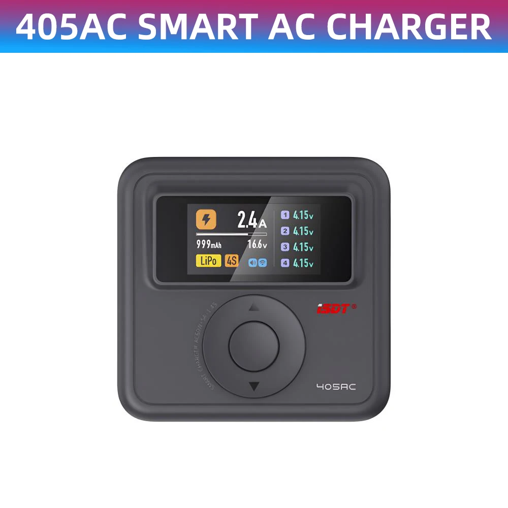 ISDT 405AC 60W Caricatore Intelligente GaN Caricabatteria AC 100~240V lPS Schermo APP di Controllo Per LiFe LiHv LiPo 1~4SPb 1~7S NiMH/Cd 1~12S