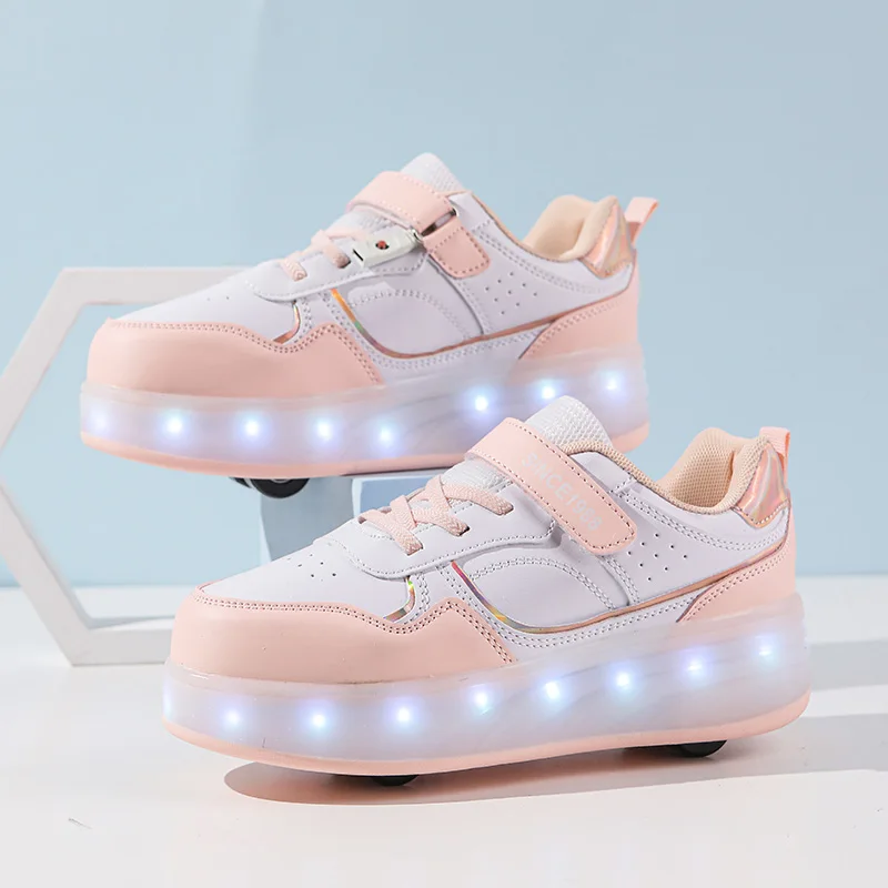 

Student Roller Sneakers (Lightweight): Boys' & Girls' Wheeled Shoes, Teens' Roller Skates for Commuting