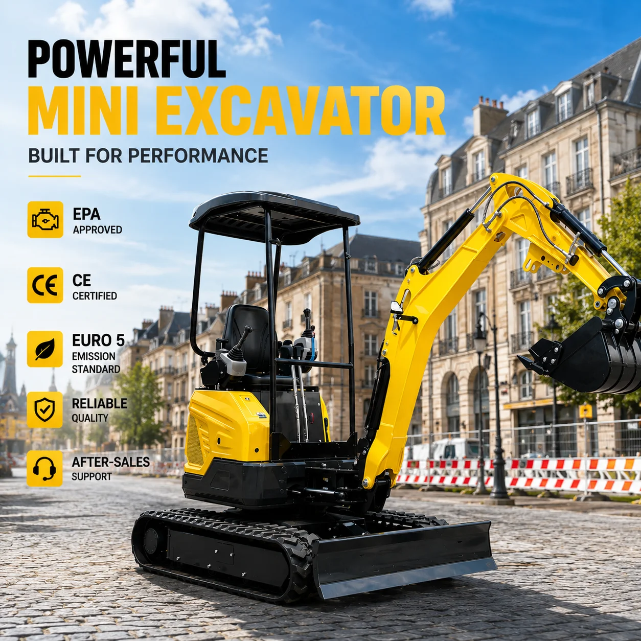 1.5 Ton Mini Excavator OKW18max Compact Crawler Excavator Hydraulic Digger for Farm Landscaping Garden