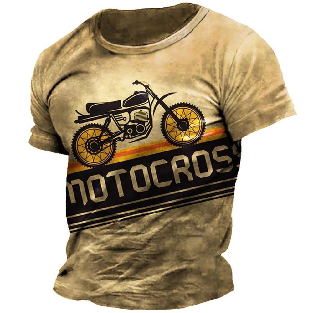 Vintage 66 Route T-Shirt For Men 3D Printed Biker Motor Men\'s Clothing Oversized Short Sleeve Tops Tees Shirt Men Camiseta 6XL