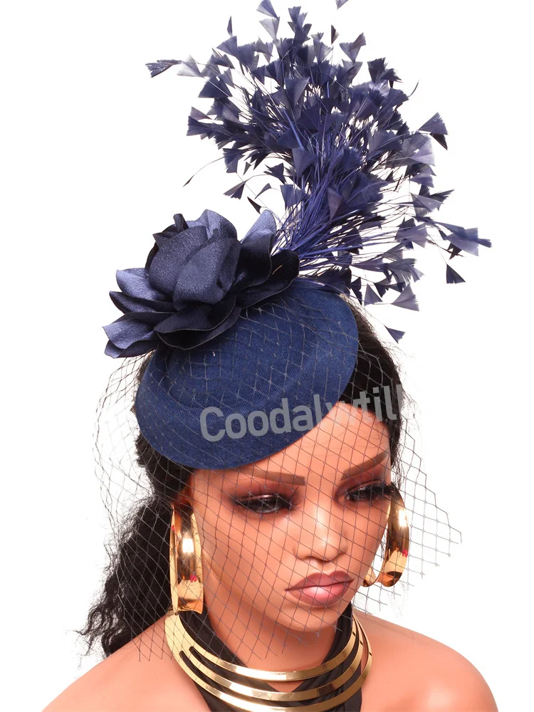 Veils Flower Fascinator Hat Hair Clip Ladies Kentucky Derby  display picture 2